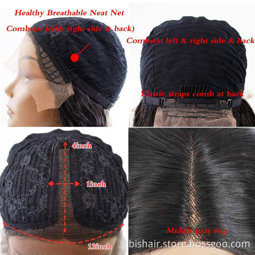 26" Brazilian Deep Wave Wig 100% humsn hair wig13x4 Curly Transparent Lace Closed Front Black Human Hair Wig Women's Remy Wig
